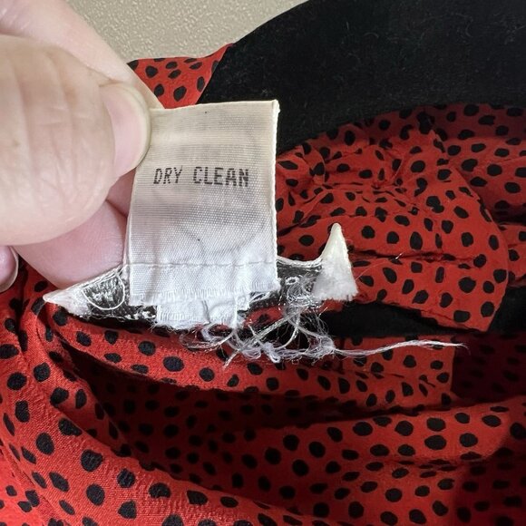 Vintage‎ Christian Dior Seperates Womens Red Polka Dot Silk Top Size 14 Designer - Picture 9 of 9